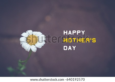 happy mother's day with white yellow flower background