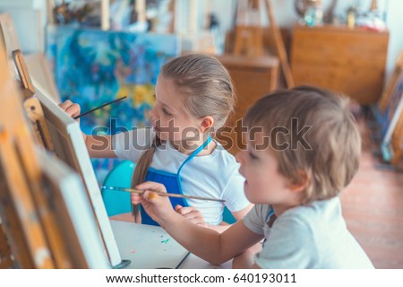 Little children in studio