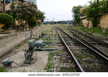 Railway Control Railway in Hanoi, Vietnam