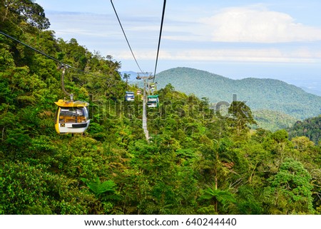 Cableway leading to Genting Highland in Kuala Lumpur, Malaysia Royalty-Free Stock Photo #640244440