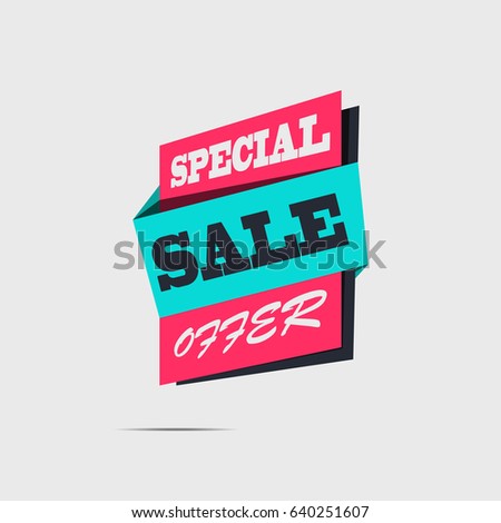 Sale banner on a light background. White and dark text. Red discount poster, Sale tag, label, badge, sticker, flat style. Special offer. Vector illustration, eps10