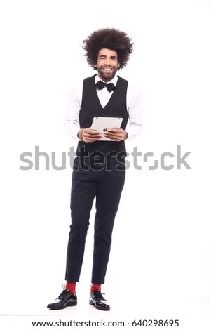 Afro man with working clothes