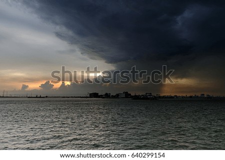 Storm on river