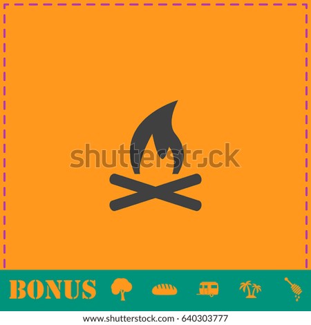 Bonfire icon flat. Simple illustration symbol and bonus pictogram