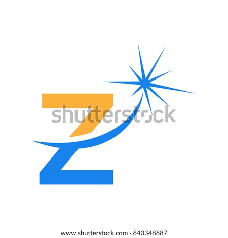 Letter Z logo with star shining 