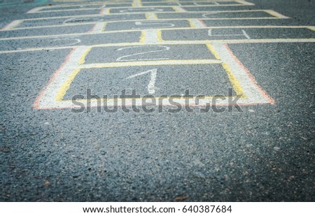 Classic game painted on asphalt paint