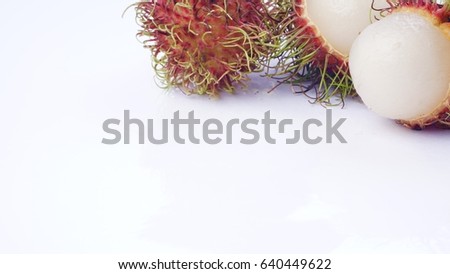 Rambutan isolated on the white background. Selective focus.