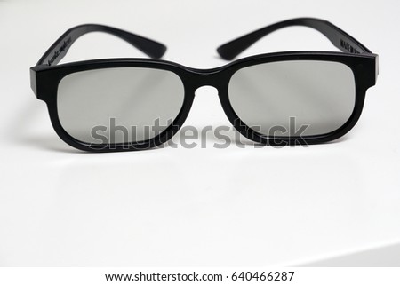 3D glasses isolated background
