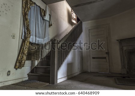 Staircase in an abandoned home