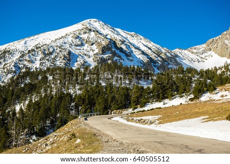 Mountain landscape of Vallter in catalan pyrenees. Spain.