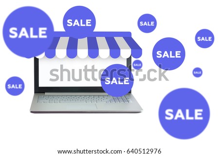 Sale online from laptop concept design .