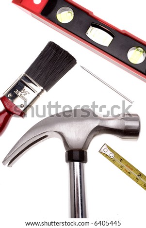 Assorted tools over white background Royalty-Free Stock Photo #6405445