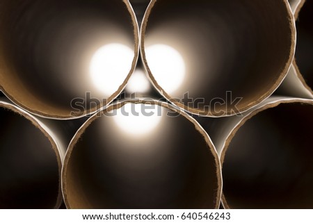 Cardboard Shipping Tubes With White Background Royalty-Free Stock Photo #640546243