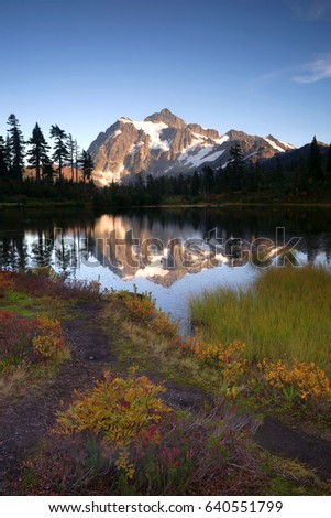 Mt Shuksan Reflection Picture Lake North Cascade Mountains