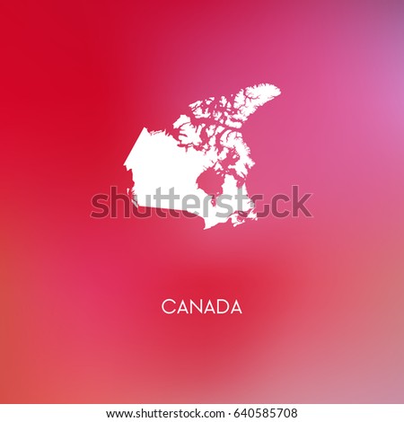 Canada map silhouette. Abstract Blurred Background