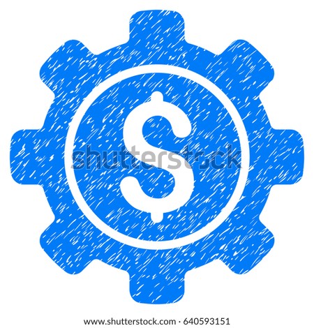 Grunge Financial Options icon with grunge design and unclean texture. Unclean vector blue pictogram for rubber seal stamp imitations and watermarks. Draft sign symbol.