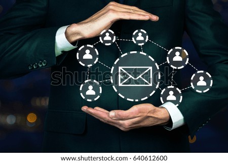 Businessman drawing E-mails concept