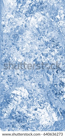 Ice pattern with back lighting. Fresh background from ice.