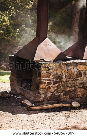 Stone grilling home. 