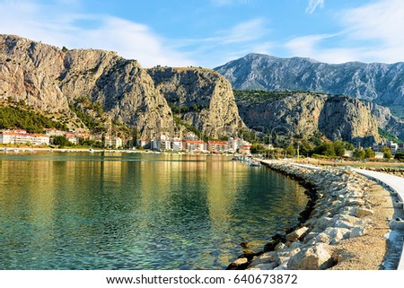 Dalmatian coast of Adriatic Sea at Omis, Croatia