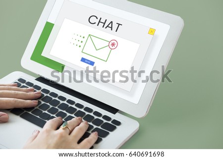 People using device for working with communication email icon