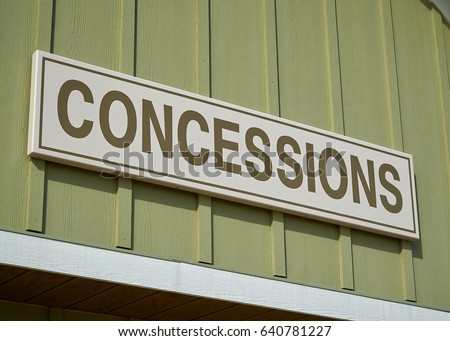 concessions sign on building