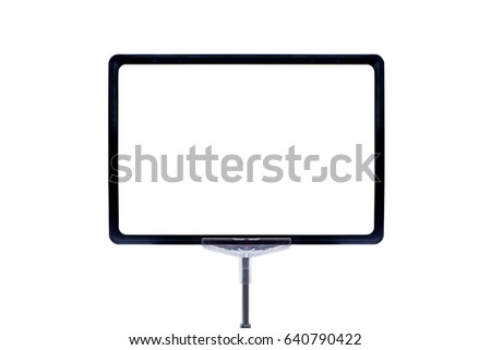 Blank price board label isolated on white background