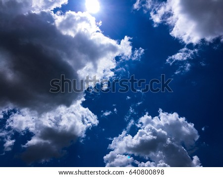 Sky Blue And Sun. Clouds.