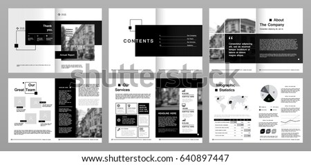 Design annual report, cover, vector template brochures, flyers, presentations, leaflet, magazine a4 size. Minimalistic abstract blue templates - stock vector Royalty-Free Stock Photo #640897447
