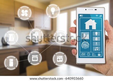 Internet of things kitchen Royalty-Free Stock Photo #640903660