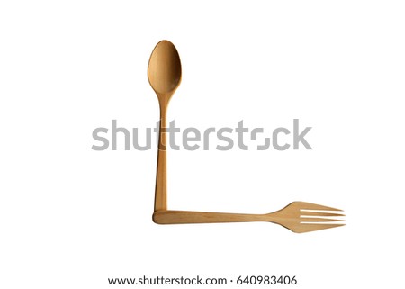 Wooden spoon is placed clockwise.