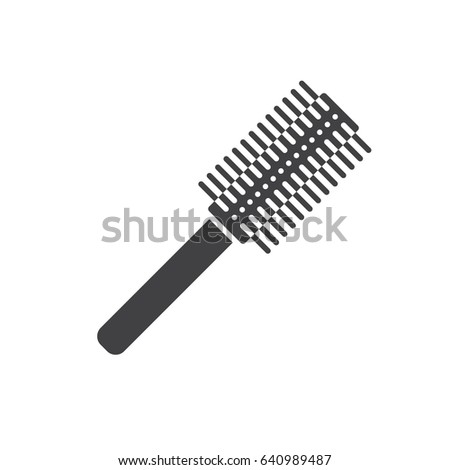 Hair brush glyph icon. Silhouette symbol. Negative space. Vector isolated illustration