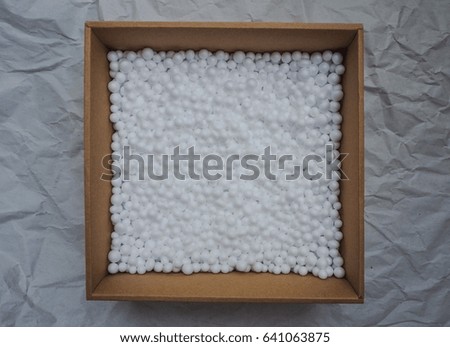 Foam in box for white background