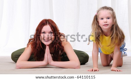 Young mother and daughter spend time together