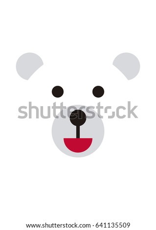 Polar Bear Minimal Face Vector Illustration