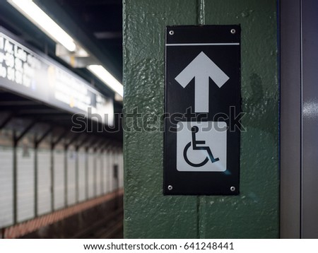 Disabled elevator sign , New York
