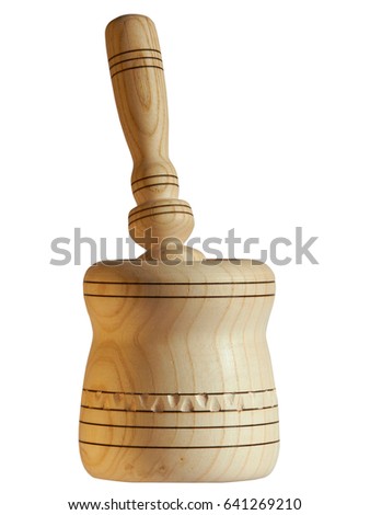 Wooden mortar and pestle, for chopping spices, garlic, pepper, coriander