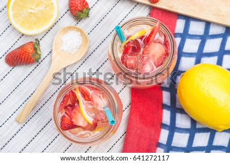 strawberry lemonade soda fruit juice beverage freshness