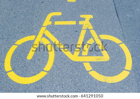  Bicycle lane marking or cycle sign