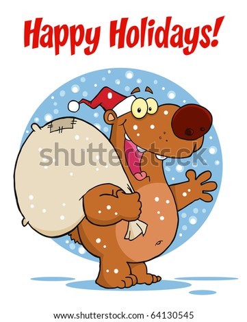 Happy Holidays Greeting  From Santa Bear