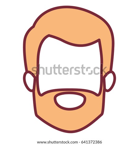 wheat color silhouette of faceless elderly man with short hair and beard vector illustration