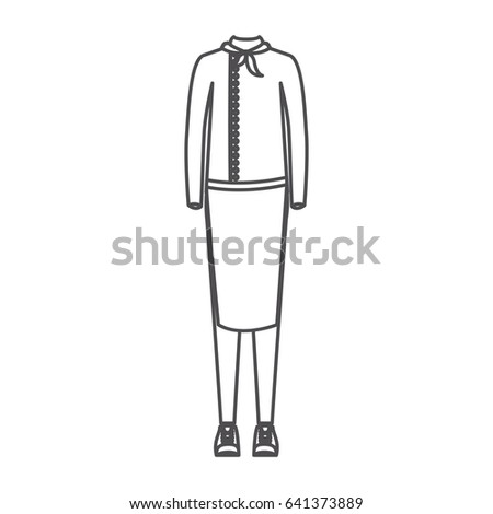 monochrome silhouette of female uniform of chef vector illustration