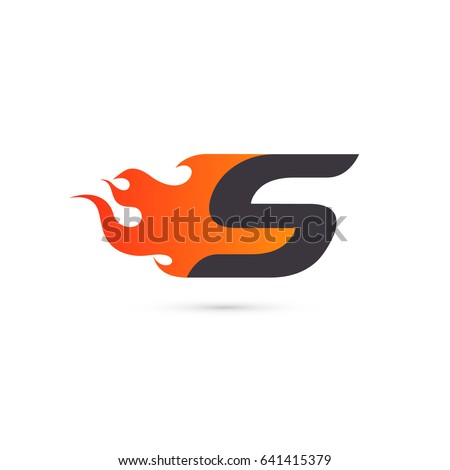 Fire Letter S logo template. Isolated on white background, vector illustration eps 10.