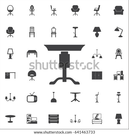 Table icon. Set of furniture icons