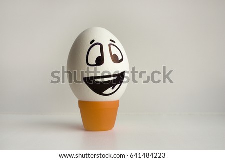 Eggs emotion concept. laugh. smile. Photo for your design