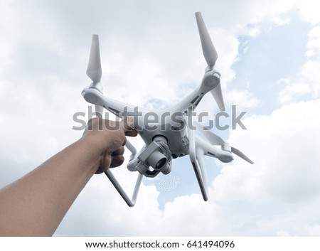 Drones Hand grab technology man
