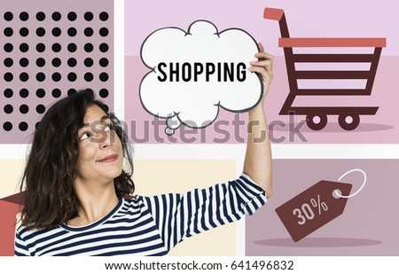 Woman holding banner network graphic overlay background