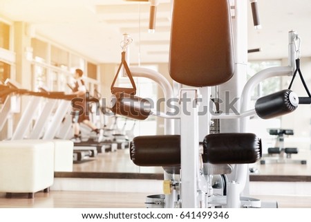 Fitness equipment in the gym. Fitness equipment for membership. Fitness equipment for bodybuilding. Gym for fitness and bodybuilding.