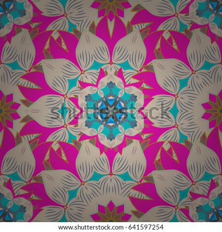 Seamless floral pattern with blue flowers, watercolor. Flower illustration. Seamless pattern with floral motif.