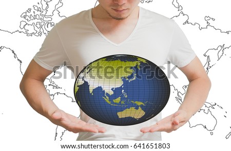Man supporting the earth